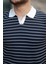 Erkek Kısa Kollu Çizgi Desenli Örme Kumaş Tshirt 3