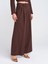 Kadın Yüksek Bel Ayarlanabilir Palazzo Kumaş Pantolon Kahverengi 3