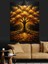 Altın Işıklı Ağaç Tablosu Dekoratif Kanvas - Mdf Ahşap Tablo 2