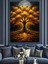 Altın Işıklı Ağaç Tablosu Dekoratif Kanvas - Mdf Ahşap Tablo 4