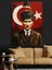 Atatürk Portresi Türk Bayrağıyla Dekoratif Kanvas - Mdf Ahşap Tablo 1
