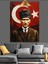 Atatürk Portresi Türk Bayrağıyla Dekoratif Kanvas - Mdf Ahşap Tablo 2