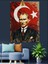 Türk Bayrağı Önünde Atatürk Portresi Dekoratif Kanvas - Mdf Ahşap Tablo 1