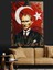 Türk Bayrağı Önünde Atatürk Portresi Dekoratif Kanvas - Mdf Ahşap Tablo 2
