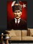 Askeri Üniformalı Atatürk Portresi Dekoratif Kanvas - Mdf Ahşap Tablo 1