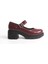 K-708 Bordo Kırışık Rugan Tokalı Yüksek Tabanlı Loafer Ayakkabı 4