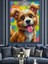 Sevimli Kahverengi Köpek Dekoratif Kanvas - Mdf Ahşap Tablo 5