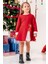 Fiyonk Detaylı Kız Çocuk Noel Elbise 3
