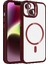 Apple iPhone 14 Remim Lensli Magsafe Standlı Kapak - Bordo 1