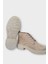 Kadın Nubuk Bağcıklı Yüksek Kauçuk Taban Bot Krem 3