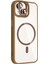 Apple iPhone 14 Remim Lensli Magsafe Standlı Kapak - Kahverengi 2