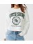 Beyaz Baskılı Crop Sweatshirt 3