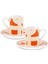 Turuncu 2 Kişilik 4 Parça Kahve Fincan Takımı, Renkli, 90 ml 2