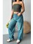 Baggy Taş Enzim Bıyık Yıkama Jeans Pantolon Yeşil Tint D2007 1