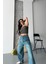 Baggy Taş Enzim Bıyık Yıkama Jeans Pantolon Yeşil Tint D2007 6
