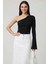 Tek Omuzlu Basic Bluz Siyah T4275 1