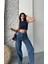 Baggy Kar Yıkama Jeans Pantolon Koyu Mavi D2007 6