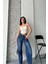 Baggy Süper Taş Bıyık Yıkama Koyu Mavi Jeans Pantolon D2007 4