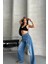 Baggy Süper Taş Bıyık Yıkama Mavi Jeans Pantolon D2007 3