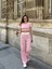 Crop Pantolon Biyeli Takım Pembe 1