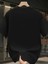 Baskılı Oversize Bisiklet Yaka T-Shirt - Siyah 4