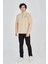 Erkek Yarım Fermuarlı Baskılı Sweat - Bej 3
