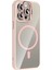 Apple iPhone 14 Pro Max Remim Lensli Magsafe Standlı Kapak - Pembe 2