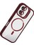 Apple iPhone 16 Remim Lensli Magsafe Standlı Kapak - Bordo 2