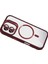 Apple iPhone 16 Remim Lensli Magsafe Standlı Kapak - Bordo 3