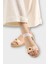 Lastikli Boncuk Detaylı Günlük Kadın Sandalet Pudra - Krem 4