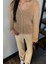 Kadın Çift Cepli Gold Düğme Detaylı Sakallı Yumoş Triko Hırka (S-M-L-Xl Beden Uyumludur.) P-00018434 2