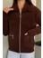 Kadın Peluş Yaka Çift Cepli Yumoş Triko Ceket P-00018360 2
