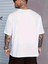 Baskılı Oversize Bisiklet Yaka T-Shirt - Beyaz 3