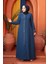 Boncuk Detaylı Indigo Mavisi Tesettür Abaya 26331IM 1