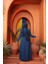 Boncuk Detaylı Indigo Mavisi Tesettür Abaya 26331IM 5