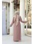 Boncuk Işlemeli Pudra Tesettür Abaya 29118PD 3