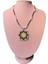 0338 El Yapımı Pembe Kuvars Doğal Taşlı Mandala Model Kolye 1
