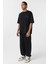 Oversize Baskılı Eşofman Takım Siyah 2