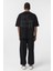 Oversize Baskılı Eşofman Takım Siyah 3