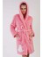 Kadın Pembe Renk Welsoft Kumaş Kapüşonlu Cepli Kuşaklı Midi Boy Sabahlık C9T5N0603 1