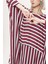Kırmızı Beyaz Çizgili Bol Kesim Elbise 94059 3