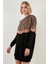 Leopar Desenli Renk Bloklu Oversize Bisiklet Yaka Tunik Bayan Tunik 5863604 2
