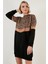 Leopar Desenli Renk Bloklu Oversize Bisiklet Yaka Tunik Bayan Tunik 5863604 4