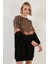 Leopar Desenli Renk Bloklu Oversize Bisiklet Yaka Tunik Bayan Tunik 5863604 6