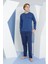 Erkek %100 Pamuklu 4 Mevsim Kumaş Ekoseli Uzun Kollu Pijama Takım 2