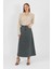 Yüksek Bel A Kesim Denim Etek Gri 4