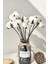 6lı Beyaz Pamuk Dalı Doğal Görünümlü Uzun Ömürlü Dekoratif Set 2