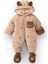 Yeni Trend Sevimli Bear Figürlü Kışlık Kürklü Patik-Eldivenli Kapüşonlu Kozmonot-Astronot Tulum 1