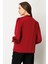 Kadın Kolye Aksesuarlı V Yaka Bluz 3013 Bordo 4