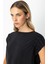 Kadın Sıfır Yaka Kolları Dikişli Bluz 66355 Siyah 2